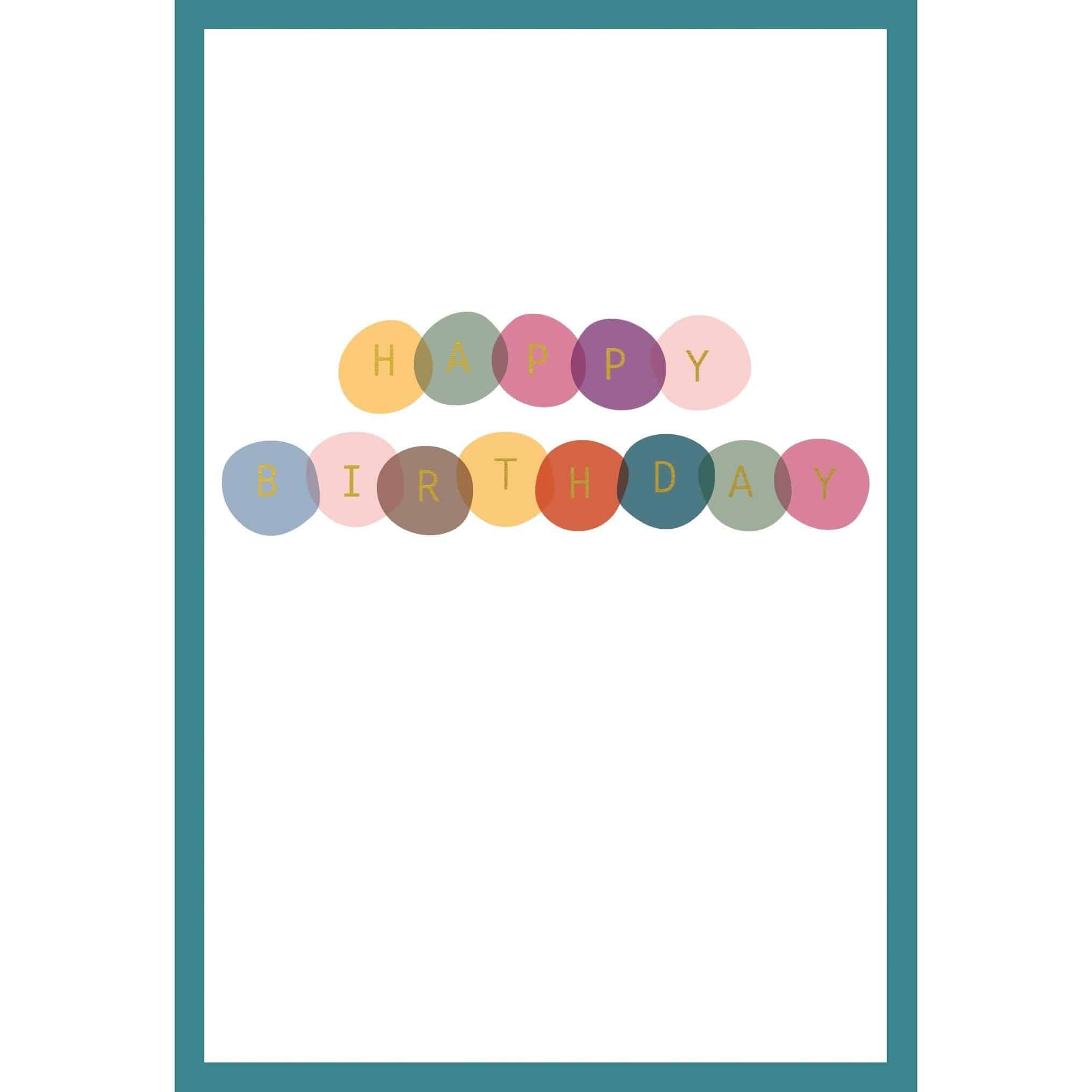Colorful birthday dots on Pictura birthday card, featuring cheerful design perfect for celebrating special occasions.